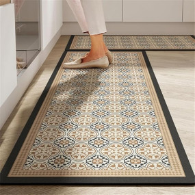 proxin Rubber 2 Pcs Kitchen Rug Sets Non Slip Kitchen Mats For Floor Cushioned Kitchen Rugs & Mats Waterproof Comfort Standing Mat Runner For Kitchen,Home Office (120 * 40 Cm, 40 * 60 Cm)