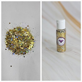 Precious Art by Sonal for Combi Glitters (Golden Combi Glitters - 15gm)