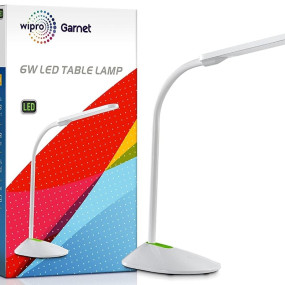 Wipro Garnet 6W LED Table Lamp - 3 Grade Dimming and Color Changing (Pack of 1, Cool Day Light/Neutral White/Warm White)