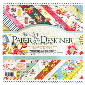 Asian Hobby Crafts Paper Designer Pattern Printed Sheets for DIY, Art and Crafts, Greeting Card Making, School Project, Scrapbook and Decorative Craft Paper|Set of 40 Sheets-8x8 Inch (DSM005)