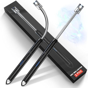 Gas Lighter for Kitchen Use | C-Type Rechargeable Electric Lighter Stove & Candle Lighter with USB Charging Port | 1 Year Warranty | 400 Uses in Single Charge