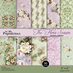 CraftsneedPapericious Premium “The Flora Season” 6X6 Beautiful Decorative Printed Art Craft Paper/Multi Color Design Patterned Cardstock Paper for Scrapbooking, Greeting Gift Card Making & Wrapping