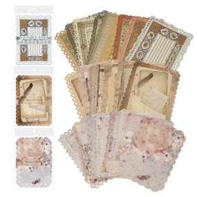 Climberty® 30 Sheet Vintage Scrapbooking Papers Fancy Journaling Papers Letter Papers, Cutout Lace Edge Decorative Paper Sheets for Writing, DIY Crafts, Collage, & Card Making, 125x175mm