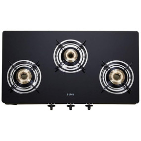 Elica Vetro Glass Top 3 Burner Gas Stove (703 CT VETRO BLK)