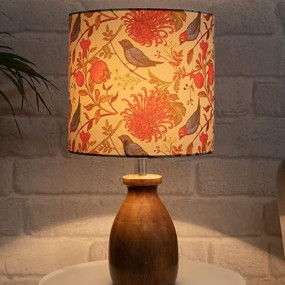 Homesake® Lamp, Table Lamp, Night Lamp for Bedroom, Home Decor Items, Lamp for Living Room, Light Lamp, Bedside Lamps, Room Decor, Dovel Pot - (Wooden Base, Birds)