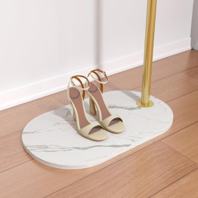 New Mark Impex New Mark Imp Exhanger Rack Slim Pole Hanger Clothes Rack Stand Clothes Storage With 15 Hooks Freestanding Coat Rack Metal,Width 20.9 X Depth 11.8 X Height 63.8..WHITE,33D x 12W x 55H cm