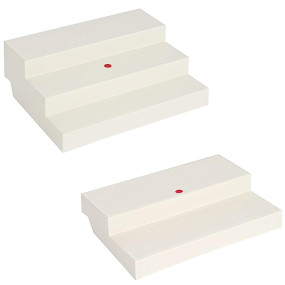 appeasy Cupboard Space Saving Shelf, Kitchen Organizer, Ivory/Plastic (3 Step and 2 Step –Combo Set) Pack of 2 Pcs= Size - 29 x 22 x 10 cm