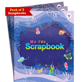 Scrapbook for Kids | Soft Bound | A4 Size Approx | 32 Multi Colour Pages | Unruled Colorful Paper Sheets for Projects, School, DIY Art and Craft | Scrapbook Ideas | 28 x 21.5 cm | 120 GSM | Pack of 3