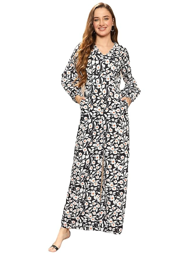 KASSUALLY Women Floral Printed Basic Jumpsuit