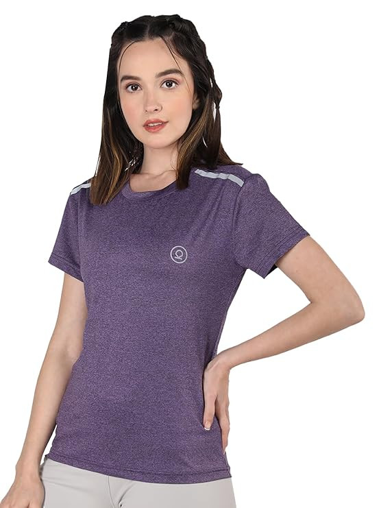 CHKOKKO Gym Tshirt for Women Workout Dry Fit t Shirt Sports Tshirt Lightweight Round Neck Breathable Half Sleeve Activewear Running Yoga Tops for Woman