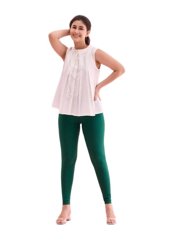 GO COLORS Soft Cotton Stretch Ankle Length Leggings for Women | Breathable