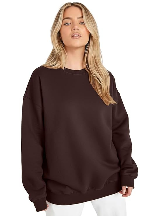 LEOTUDE Women’s Boyfriend Fit Loopknit Sweatshirt | Full Sleeve Drop Shoulder | Sweatshirt for Women