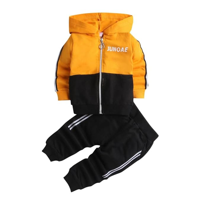 Hopscotch Boy's Cotton Printed Text Print Jacket and Joggers Set