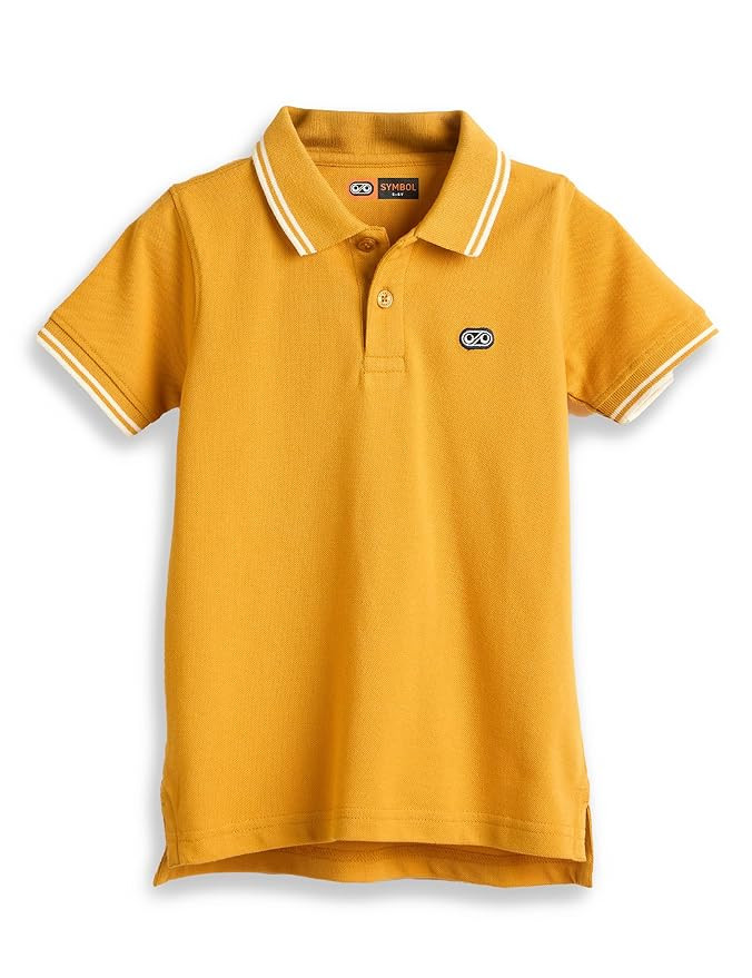 Symbol Boys Cotton Rich Solid Polo Tshirt | Collar Tshirts | Half Sleeves | Plain-Regular Fit