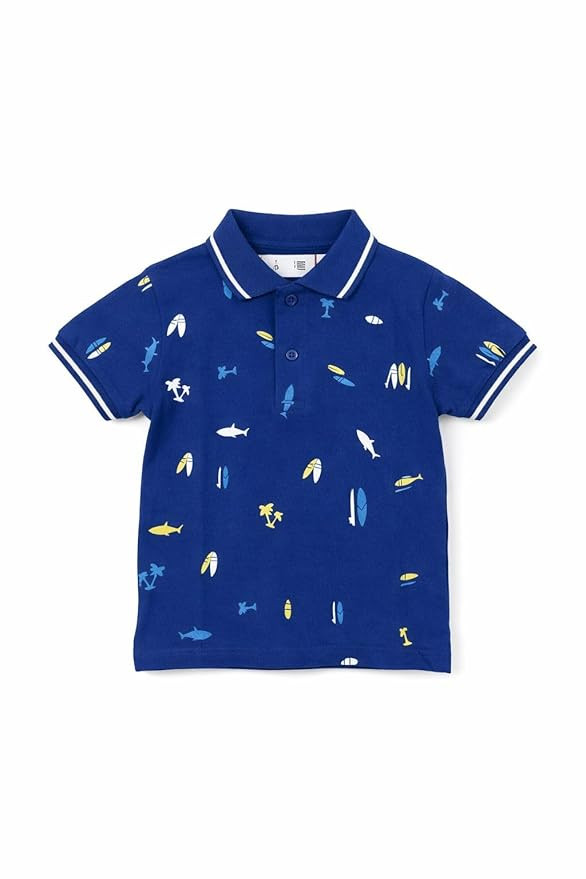 Premium Soft Cotton Kids Polo T-Shirt – Cute Car Print Half Sleeve Summer Wear for Baby Boys & Girls Breathable & Comfortable