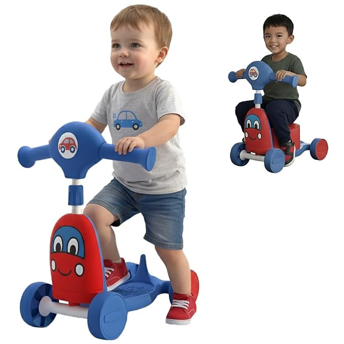 Lifelong PlaySprint 3-in-1 Rideon Toy for Kids, Baby Scooter, Walker, Skate Cycle Push Ride Car, Adjustable Handle, Removable Seat, Lightweight, Durable, Indoor Outdoor Use, 9 M - 6 Yrs (LLCSRO01)