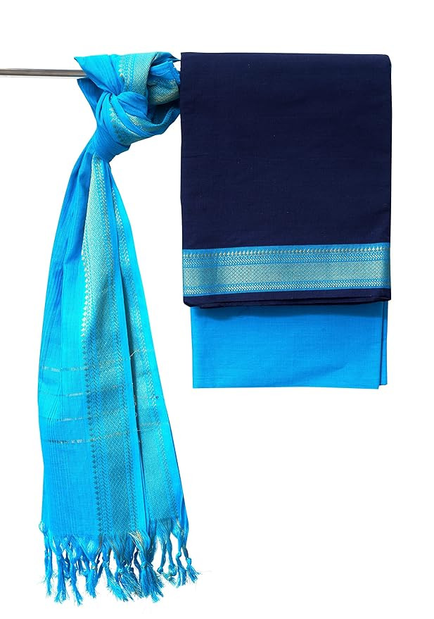 SANJ Mangalagiri Cotton Dress Material for Womens Unstitched womens salwar suits material| TOP | Bottom | Duppatta