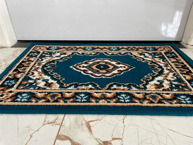 Sifa Carpet Durable & Stylish Doormat Perfect for Indoor & Outdoor Use Set of 2 Doormats (50x80CM Blue Color)