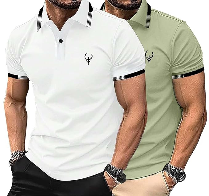 Lymio Polo T Shirt for Men || T Shirt for Man || Collar T Shirt Style Men (Packs Also Available) (Polo-40-43)