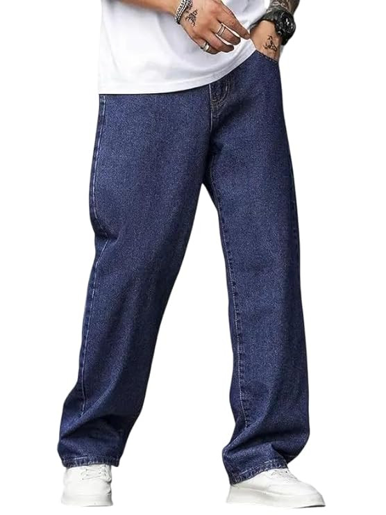 Men’s Relaxed Fit Jeans for Men | Loose Straight Leg Denim Pants | Comfortable Casual Trousers | Durable Everyday Wear Denim Bottoms for Office, Travel & Streetwear Style