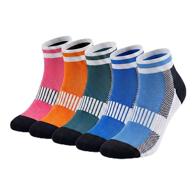 Sockscarving Feel The Comfort Men & Women's Ankle Length Sports Socks, Breathable Cotton Blend, Cushioned, Anti-Slip, Sweat-Wicking Athletic Low Cut Socks for Running, Gym & Daily Wear