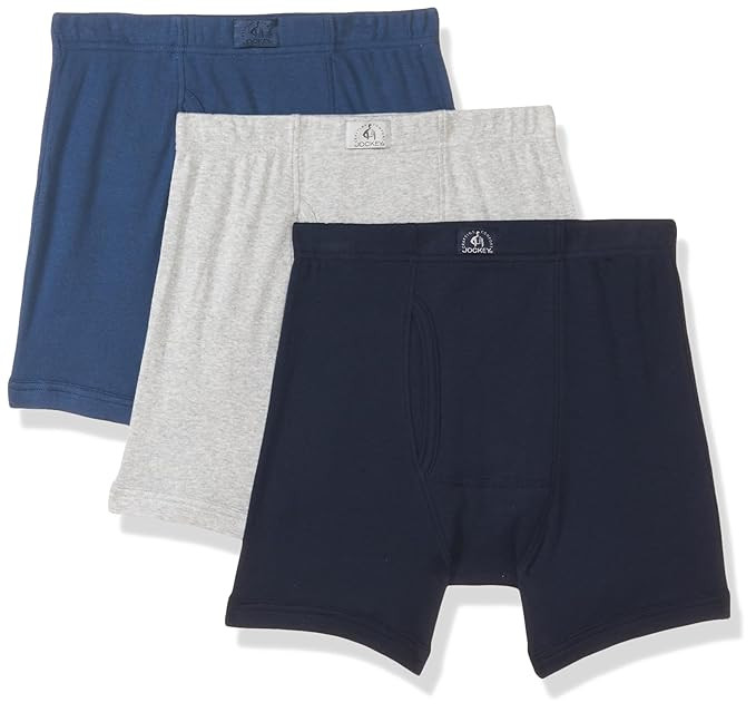 Jockey 8008 Men's Super Combed Cotton Rib Solid Boxer Brief with Ultrasoft Concealed Waistband (Pack of 3)