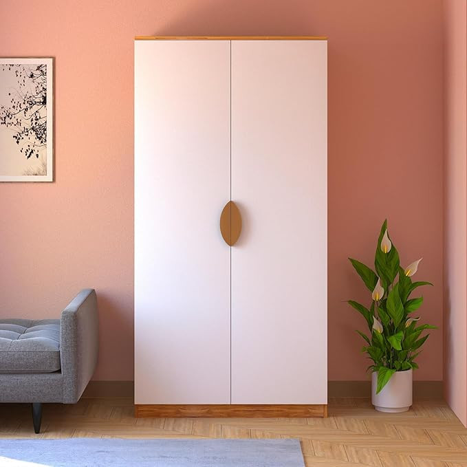 Callas 2 Door Engineered Wood Wardrobe | Modern Bedroom Storage Cabinet with Lock & Shelves | Compact Almirah for Clothes,1 Year Warranty with Free Installation