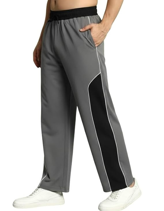 Imsa Moda Men’s Nylon Lycra Straight Fit Track Pant | Gym Trackpants & Activewear Joggers | Casual Lower for Sports, Gym & Yoga