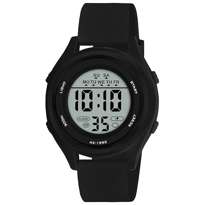 PAPIO® Silicone Belt Digital Sports Watch with 7 Color LCD Display, Water Resistant, Unisex Watch for Women, Girls, Boys and Kids