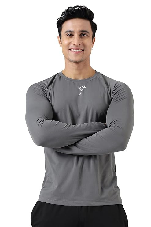 FUAARK Men's Full Sleeves Gym Slim Fit T-Shirt