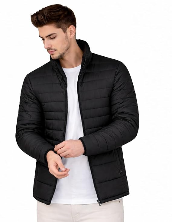 Ben Martin Men’s Black Quilted Winter Jackets || Lightweight Puffer Jacket for Men || Full Sleeve Stand Collar Jacket:s || Warm & Comfortable Winter Wear || Casual & Travel Jacket' for Men'