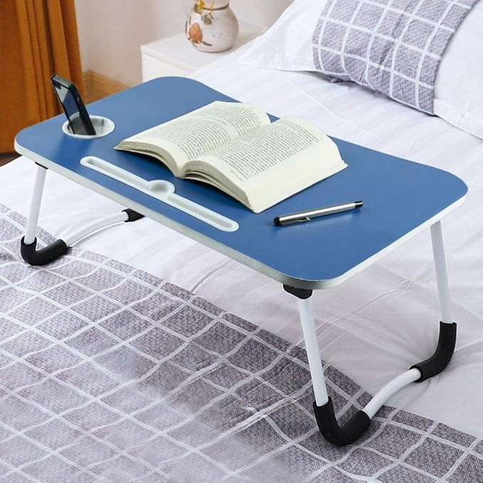 TER Wood Office Table for Home/Writing Desk for Office/Folding Table for School/Folding Study Table/Work from Home Multipurpose Table (Blue), 60 x 40 Cm