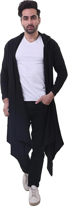 Men Open Front Styles Hooded Cotton Shrug