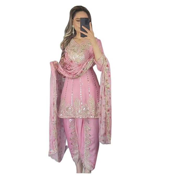 IYALAFAB Women's Georgette Stitched Dhoti Suit In Multicolor1 Colour SF251-ver8