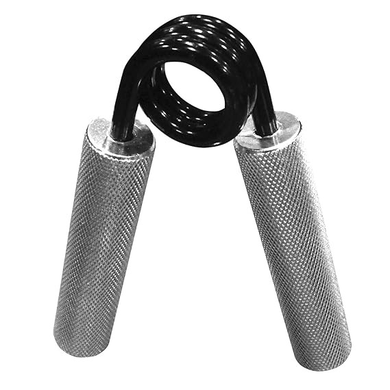 USI UNIVERSAL Steel Heavy Duty Hand Grip Strengthener, Wrist & Forearm Hand Exerciser, Finger Exerciser, Hand Gripper Grip Strength Trainer (Silver-200 lbs/100Kg Weight Capacity)