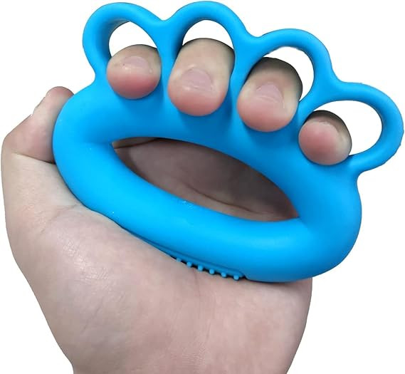 Silicone Fingers and Hand Grip Strengthner, Also Helps in Stress Reduction, Physiotherapy and Finger Exerciser for Arthritis Patients and Elderly (Blue)