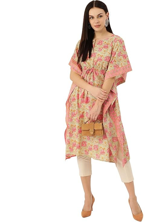Maaesa Printed Cotton Kaftan Kurta