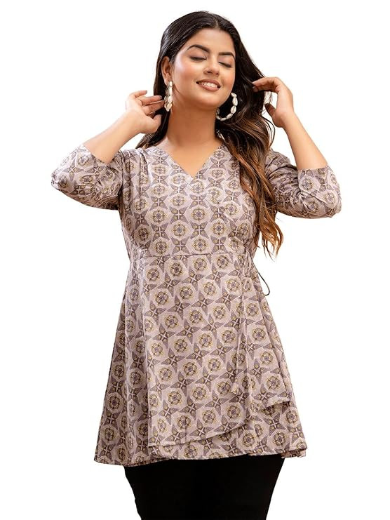 feranoid Women Cotton Angrakha Kurti