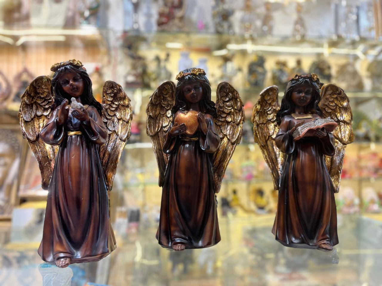 Antique Bronze Angel Set of 3