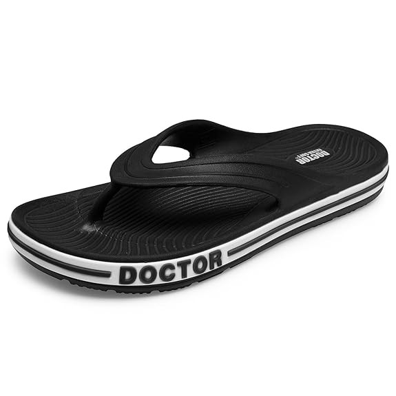 DOCTOR EXTRA SOFT Men's Classic & Premium Casual Flip Flops with Soft Acupressure for Adult | Comfortable & LightWeight| Stylish & Anti-Skid |Waterproof Everyday Cushion Slippers for Gents/Boys D-553