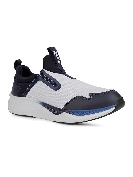 Liberty Leap7x REACTIVE5E Men Sports Walking Shoes - White | Comfortable and Durable Non-Lacing Closure - Suitable for Running, Gym, Jogging and Outdoor Shoes for Man - Cushioned Footbed