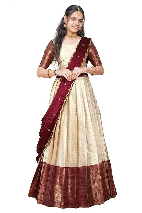 Fabcartz Tranding South Indian Pattu Lehenga Choli For Women