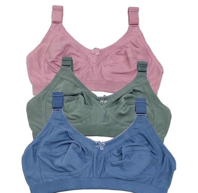 CSU Women’s Cotton Full Coverage Non-Padded Wire Free T-Shirt Bra Combo