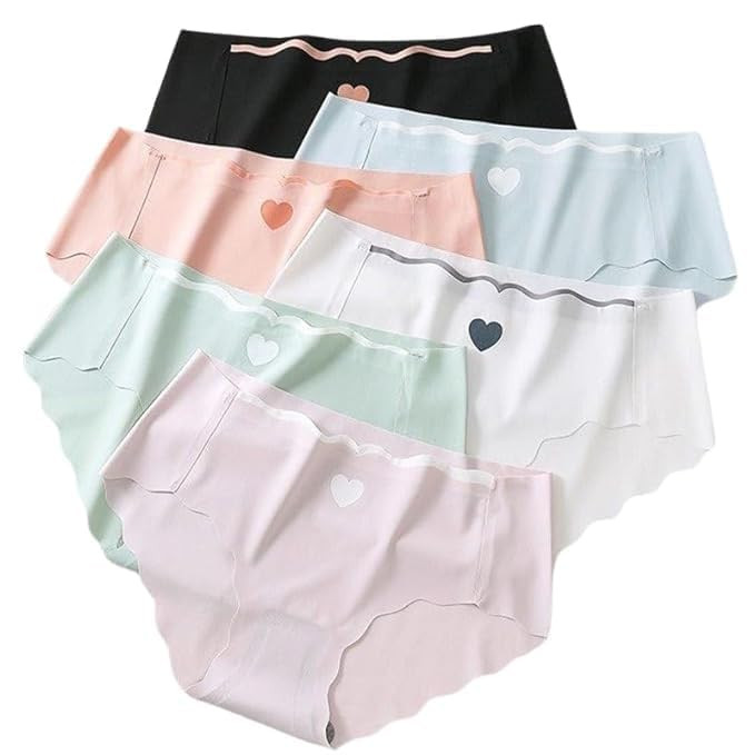 Pack of 3 Women's & Girl's Everyday No-Show Laser-Cut Seamless Ice Silk Hipster Panties(Color May Vary)
