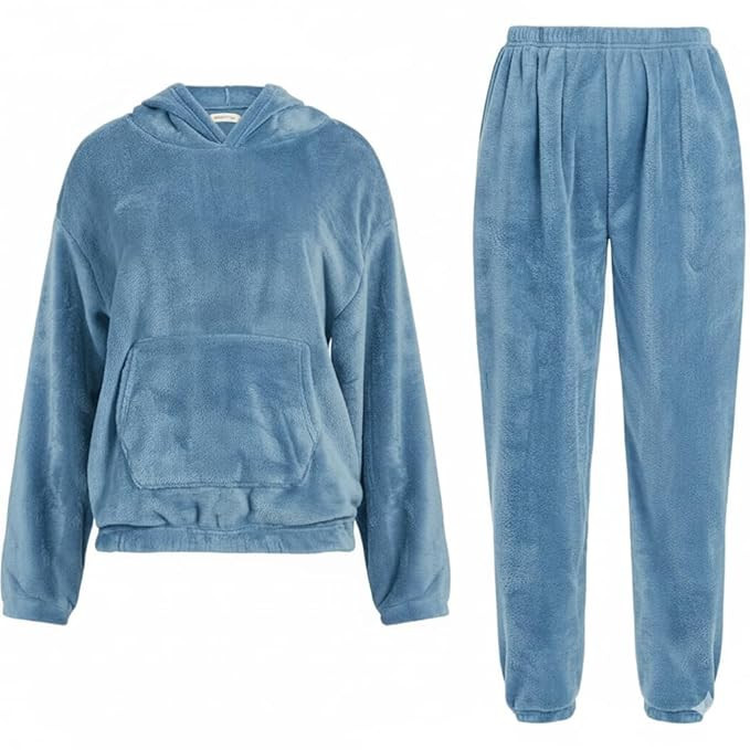 SHAPERX Women’s Winter Fleece Set | Soft & Warm Two-Piece Lounge Wear for Cold Weather