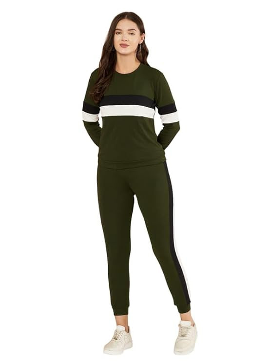 DTR FASHION Cotton Blend Styled With Front Taped Tracksuit | Co-ord Set For Women| Active Wear Suit Set For Women