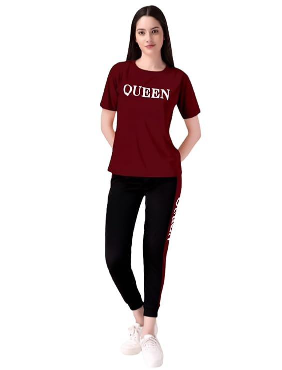 ALISBA Women's Round Neck Cotton Tracksuits - Soft & Comfortable Loungewear for Casual Wear, Gym, Jogging, Running, Yoga - Stylish Design, Breathable Fabric, Perfect Fit