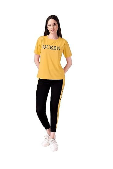 Round Neck Cotton Tracksuits - Soft & Comfortable Loungewear for Casual Wear, Gym, Jogging, Running, Yoga - Stylish womens & girls