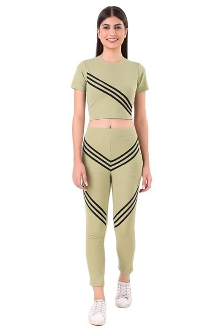 Women's Athletic Gym Wear Set | Co-ord Set | Top and Bottom Set | Running Suit for Girls and Women | Comfortable and Stylish Activewear for Workout, Yoga, and Fitness