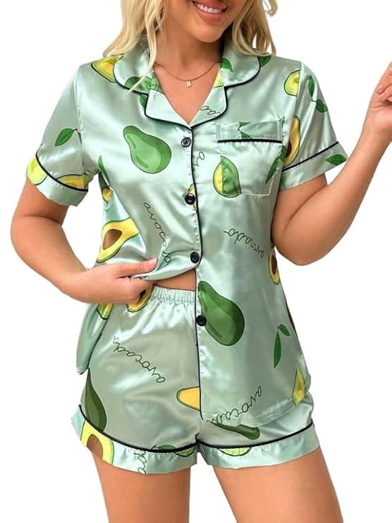 Women's Satin Short Night Suit Set | Soft & Breathable Floral Sleepwear | Summer Pajama Set with Shirt & Shorts